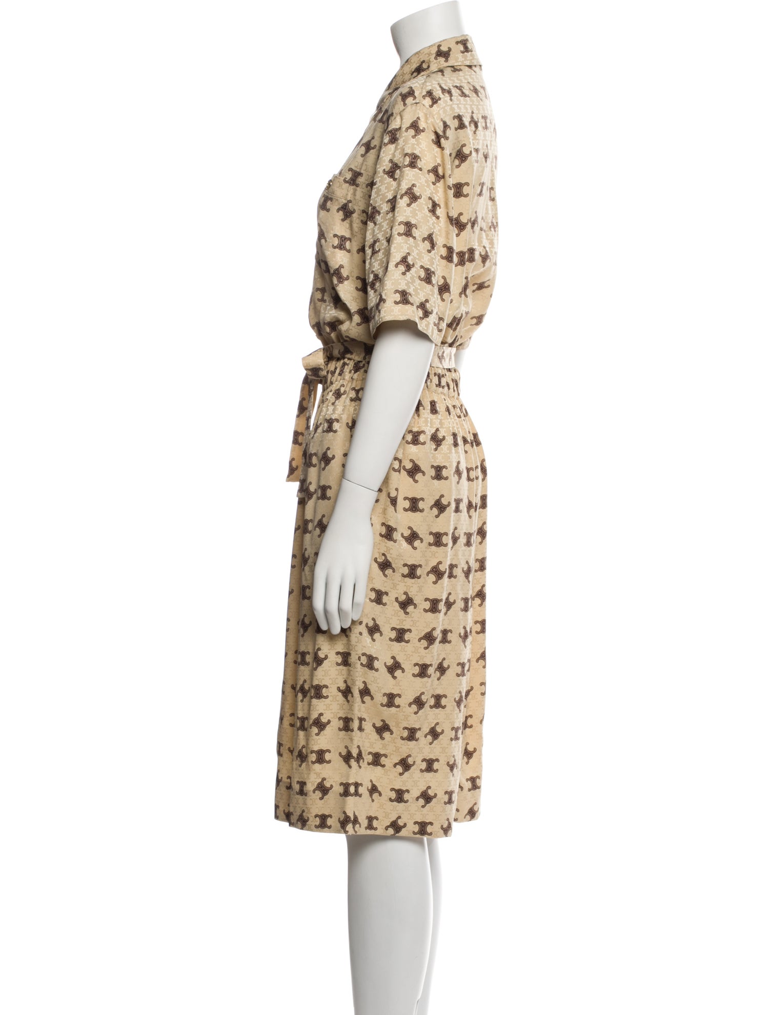 Celine Silk Knee-Length Dress