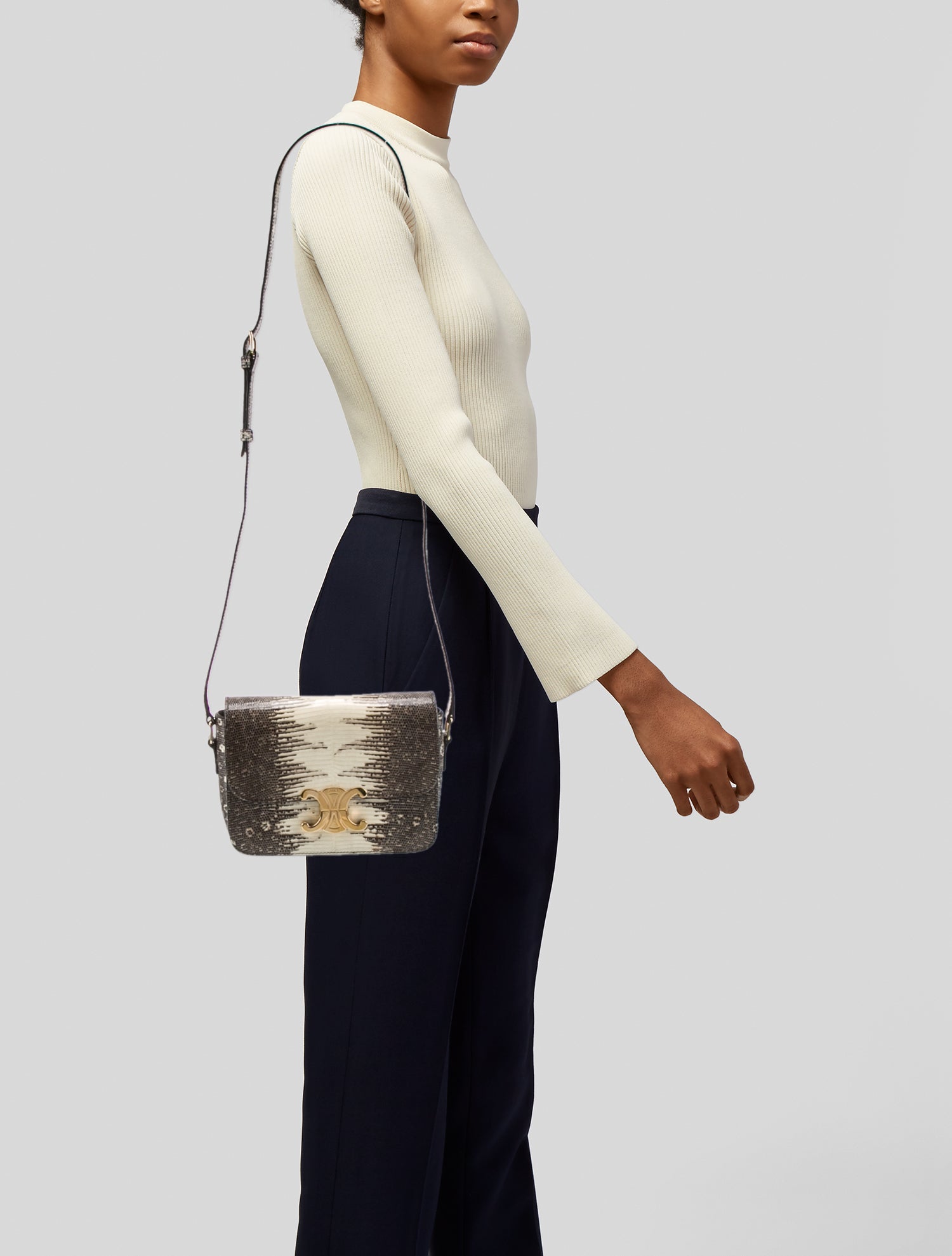 お洒落★HERMES★ドレス Mors et Guitartes Hermès 2022 Shiny Alligator Mors de Bride Bag - Black