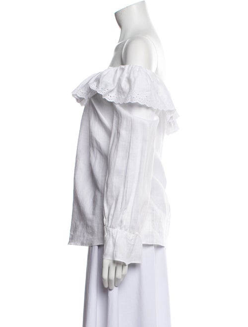Celine Linen Off-The-Shoulder Blouse