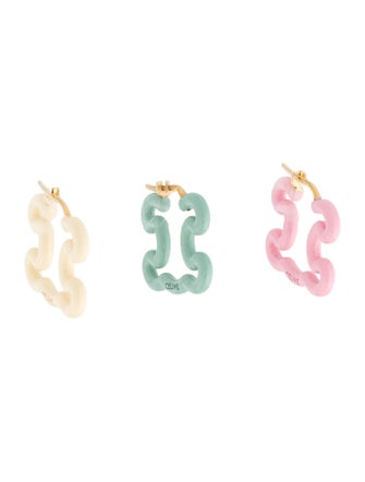 Celine Lacquer Frame Set of 3 Earrings