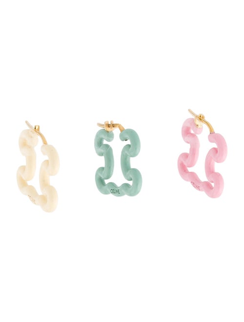 Celine Lacquer Frame Set of 3 Earrings