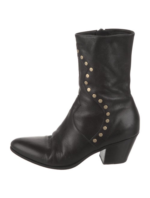 Celine Leather Studded Accents Boots