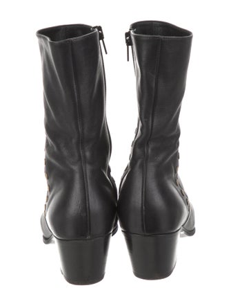 Celine Leather Studded Accents Boots