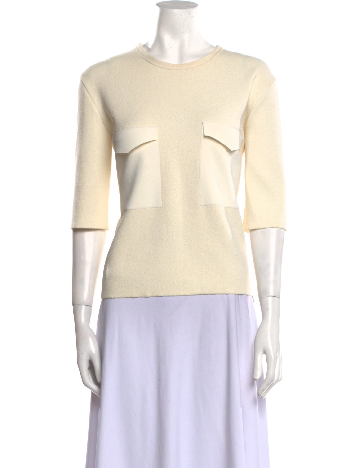 Celine Crew Neck Three-Quarter Sleeve Top