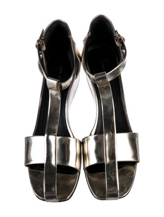 Celine Leather T-Strap Sandals