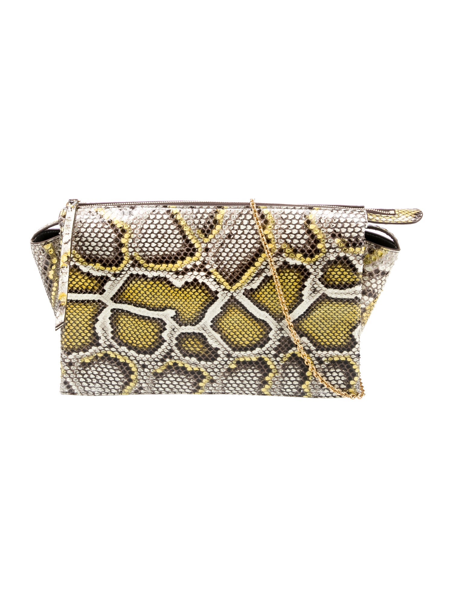 Celine Python Trifold Clutch
