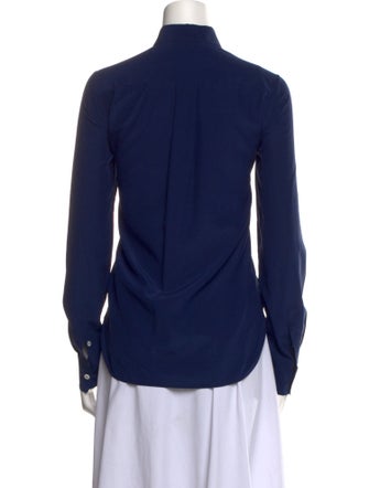 Celine Silk Long Sleeve Button-Up Top