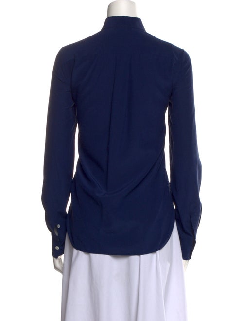 Celine Silk Long Sleeve Button-Up Top