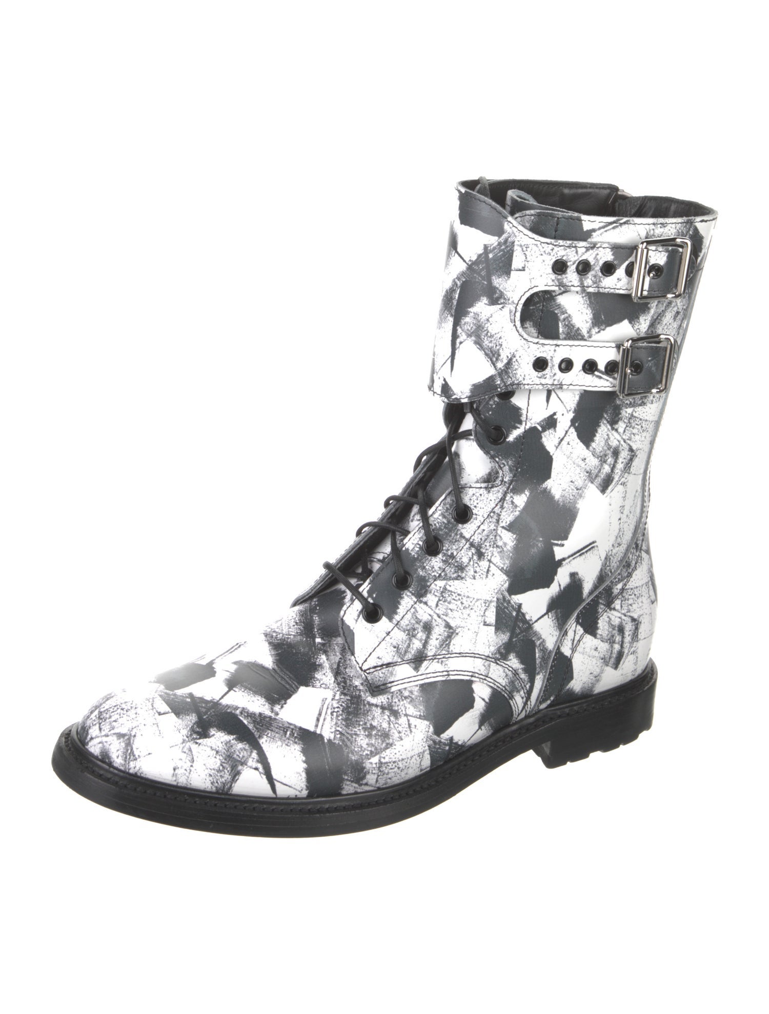 Celine Leather Printed Boots