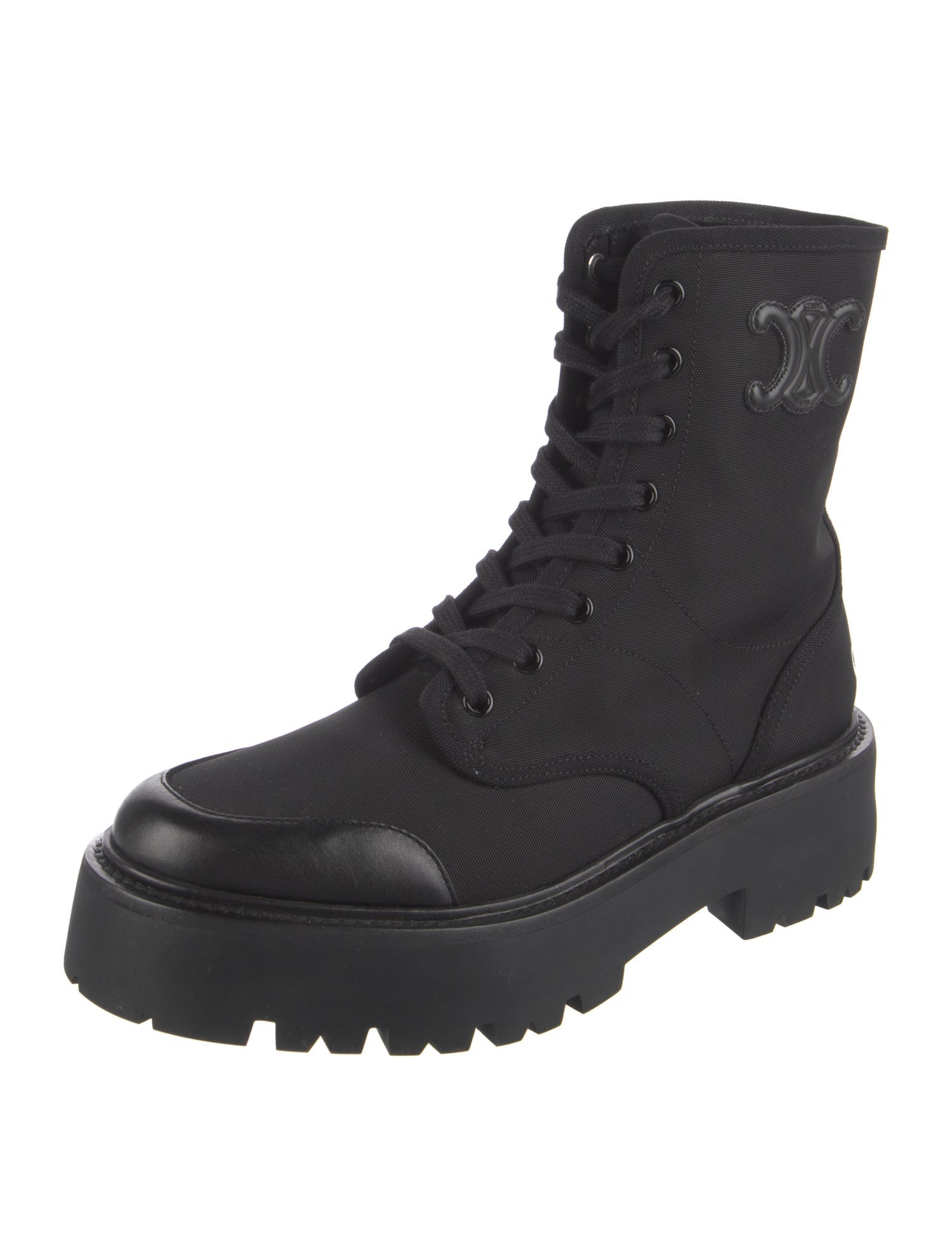 Celine Canvas Combat Boots