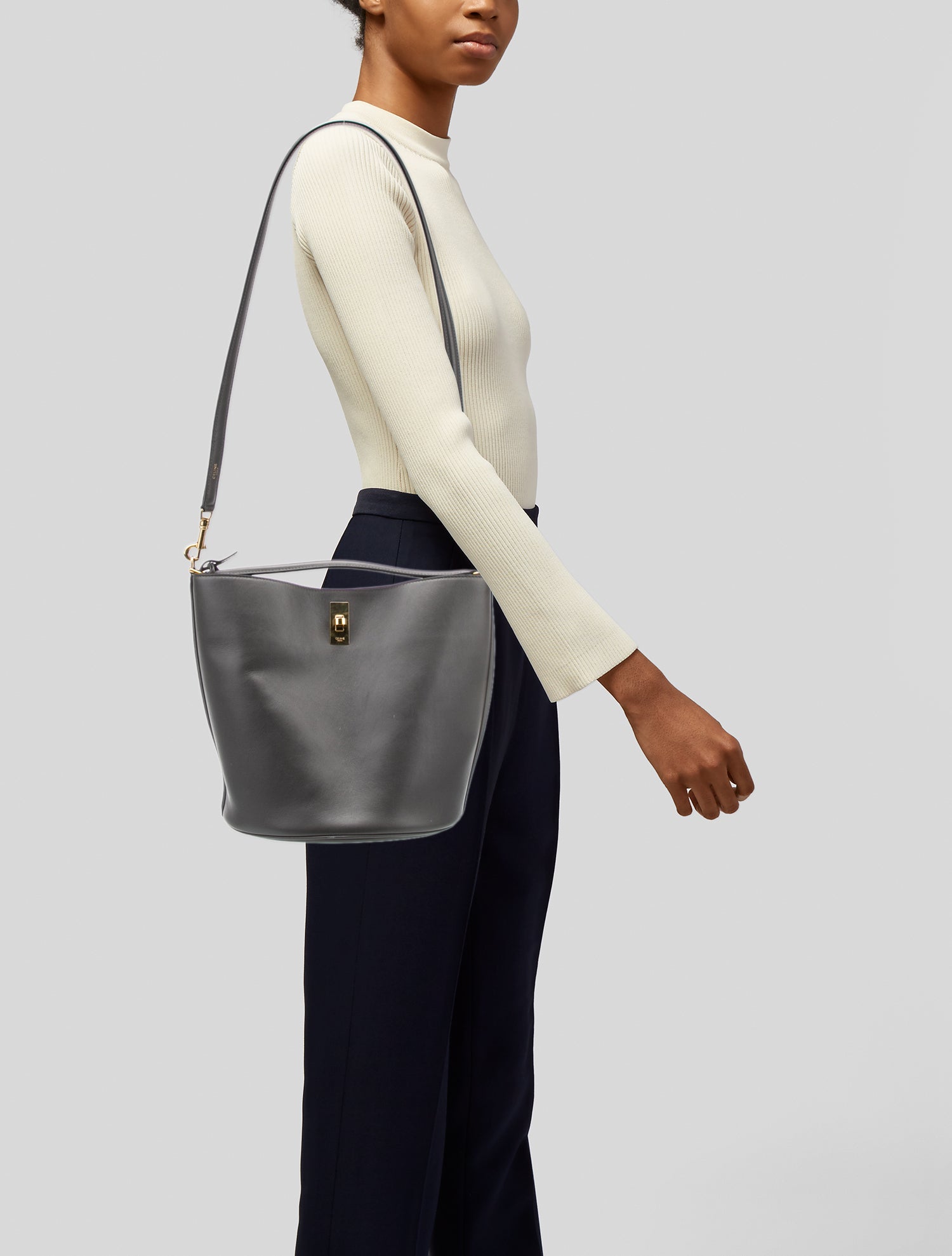 Celine Leather Bucket Bag