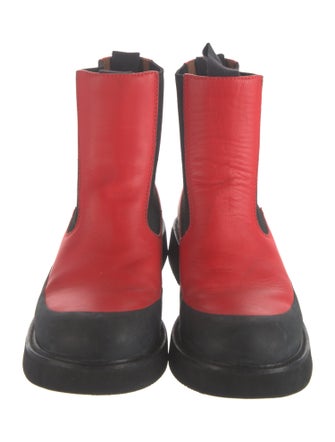 Celine Leather Colorblock Pattern Chelsea Boots