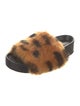 Celine Faux Fur Animal Print Slides
