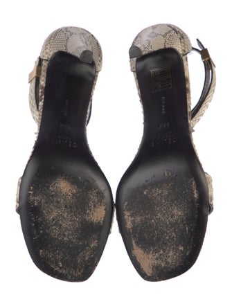 Celine Snakeskin Animal Print D'Orsay Pumps