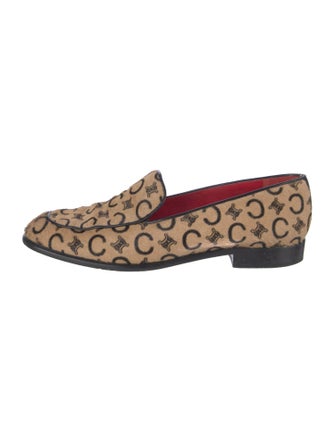 Celine Signature Logo Ponyhair Loafers