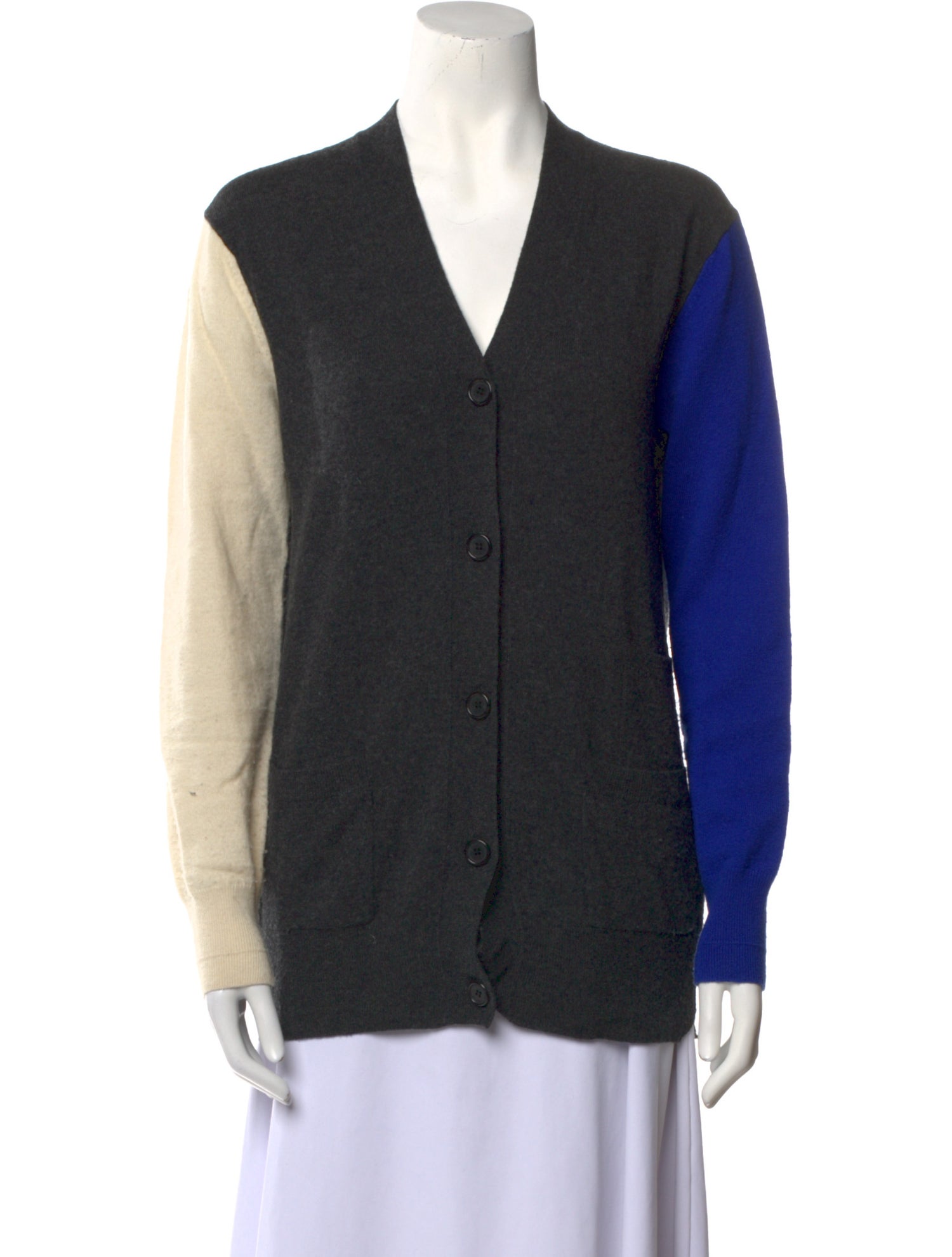 Celine Wool Colorblock Pattern Sweater