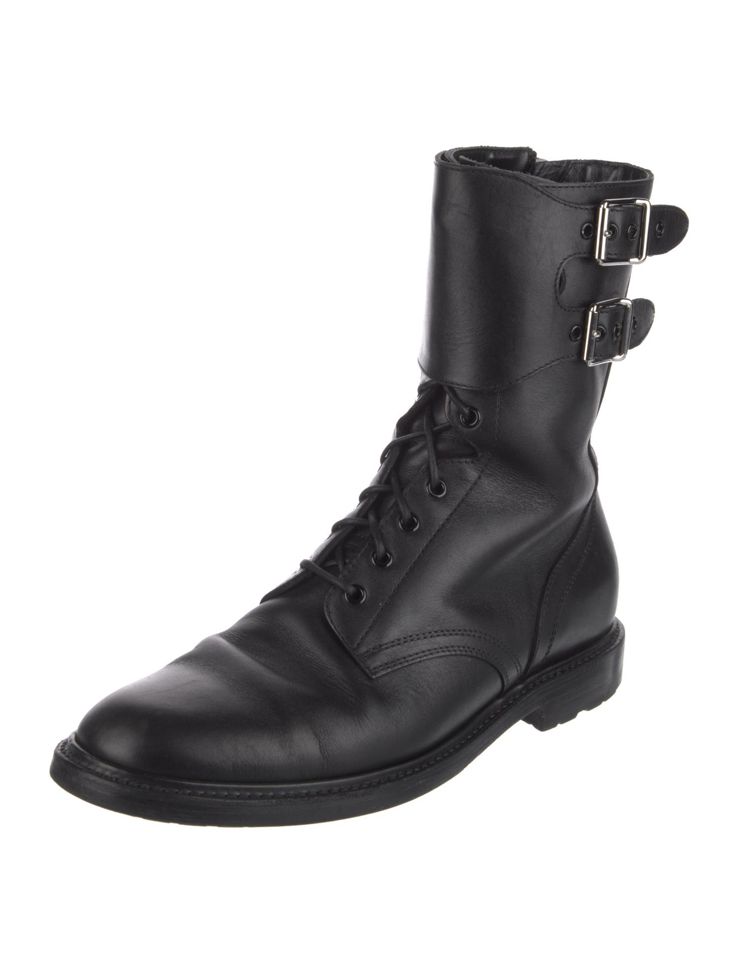 Celine Leather Lace-Up Boots