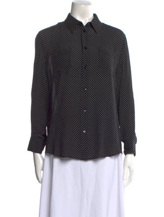 Celine 2019 Polka Dot Print Button-Up Top