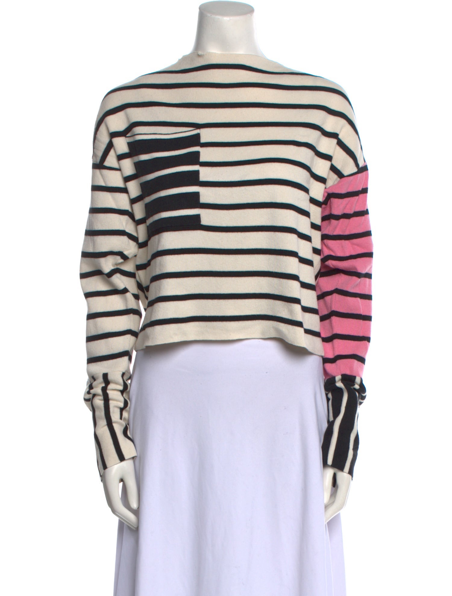 Celine Striped Mock Neck Sweater