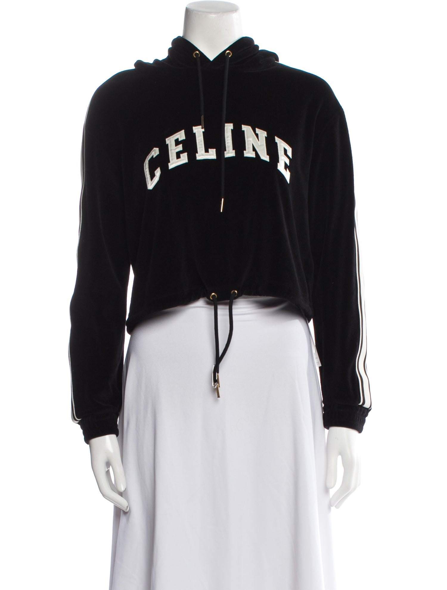 Celine Velour Graphic Print Sweatshirt