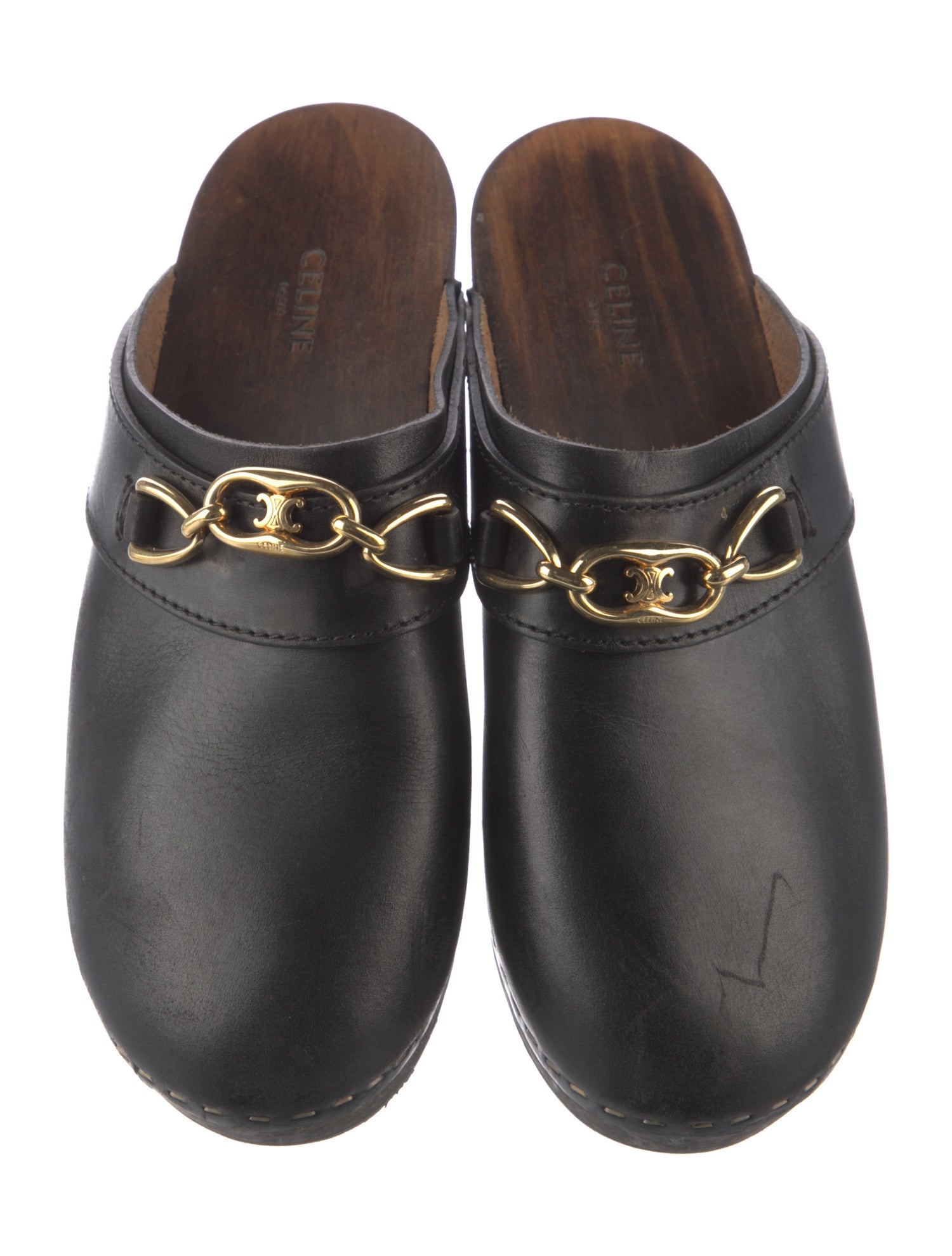 Celine Triomphe Leather Mules