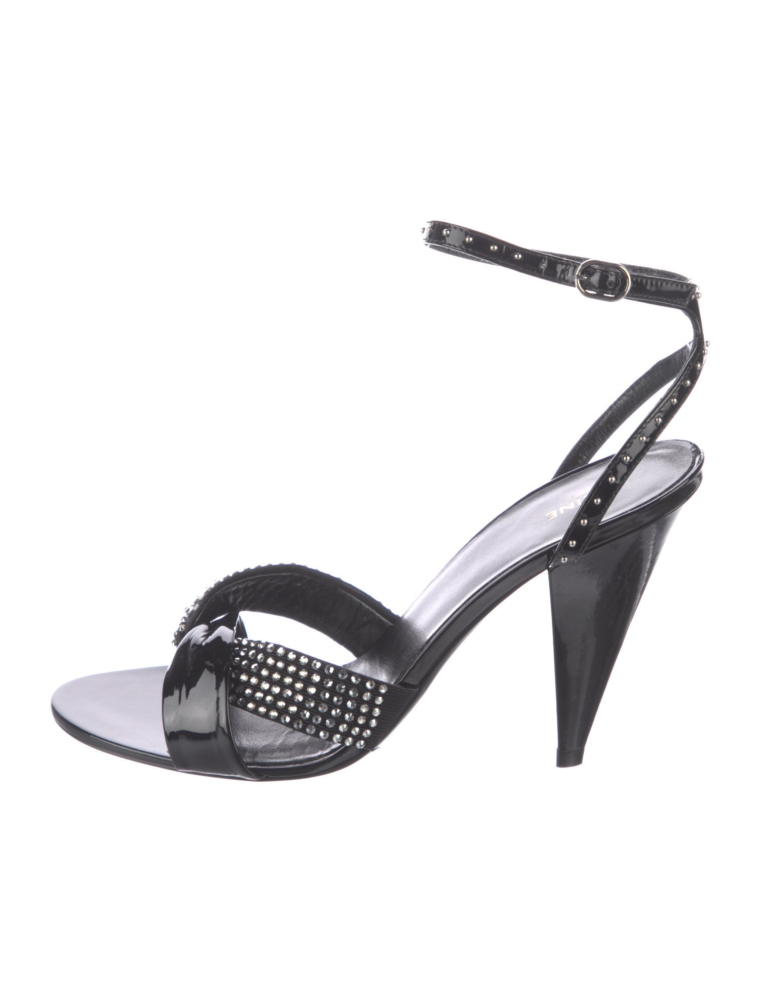 Celine Patent Leather Floral Print Sandals