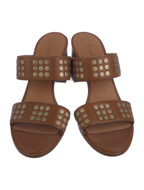 Celine Leather Studded Accents Slides