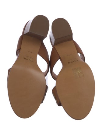 Celine Leather Studded Accents Slides