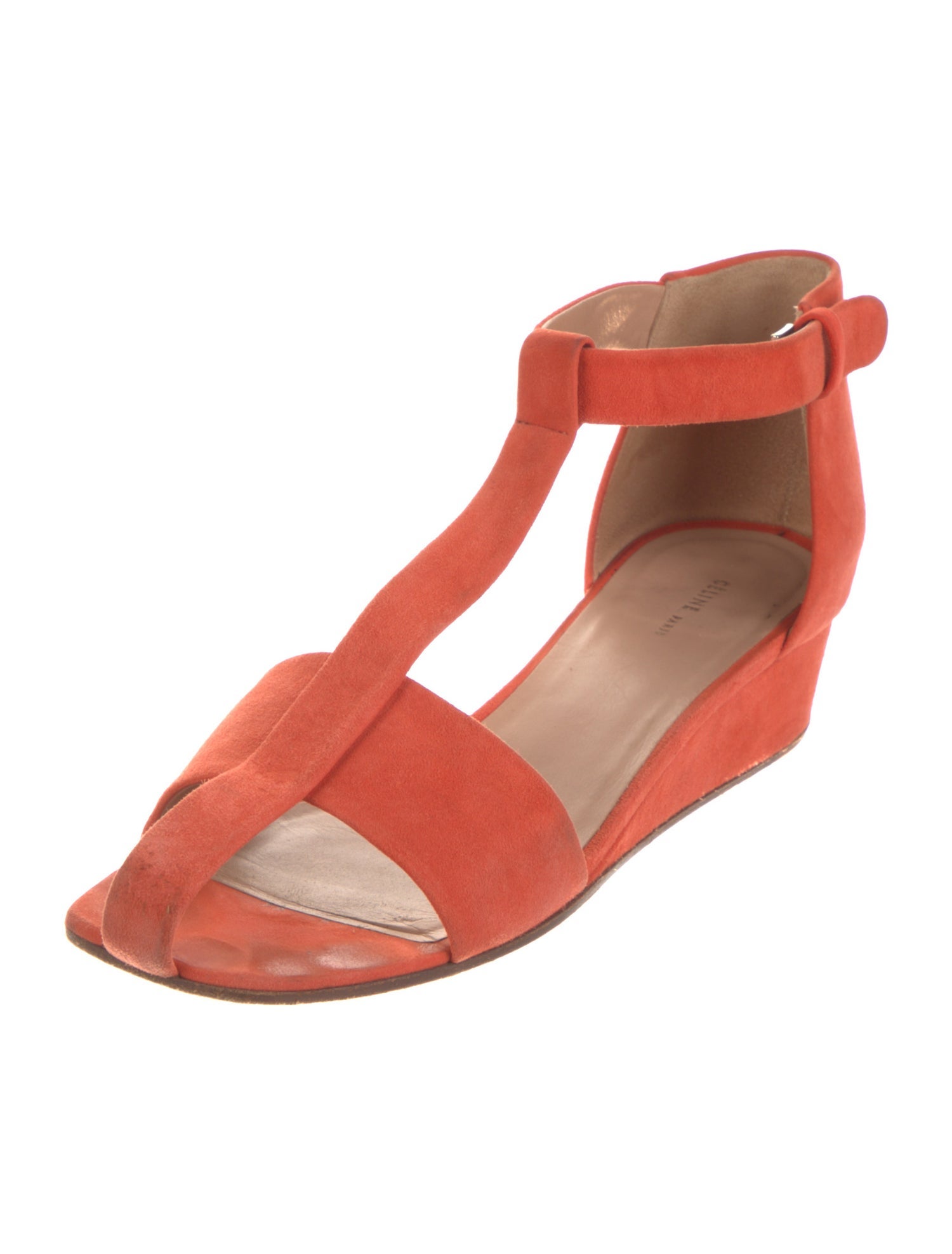 Celine Suede T-Strap Sandals