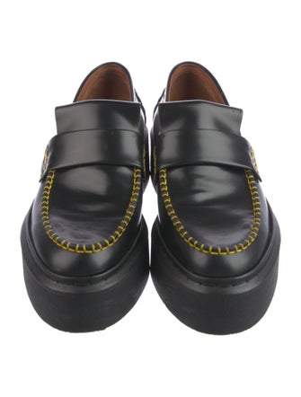 Celine Leather Whipstitch Trim Mules