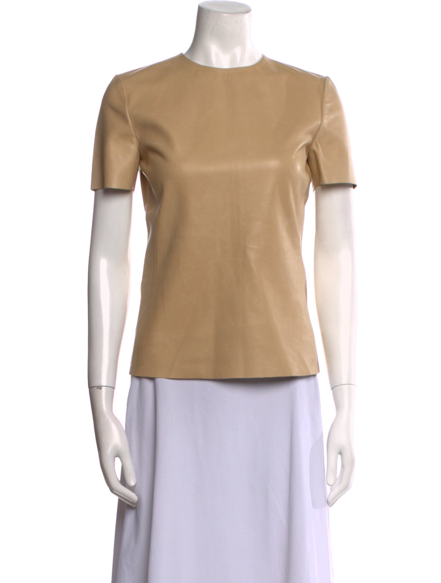 Celine Lamb Leather Crew Neck Top