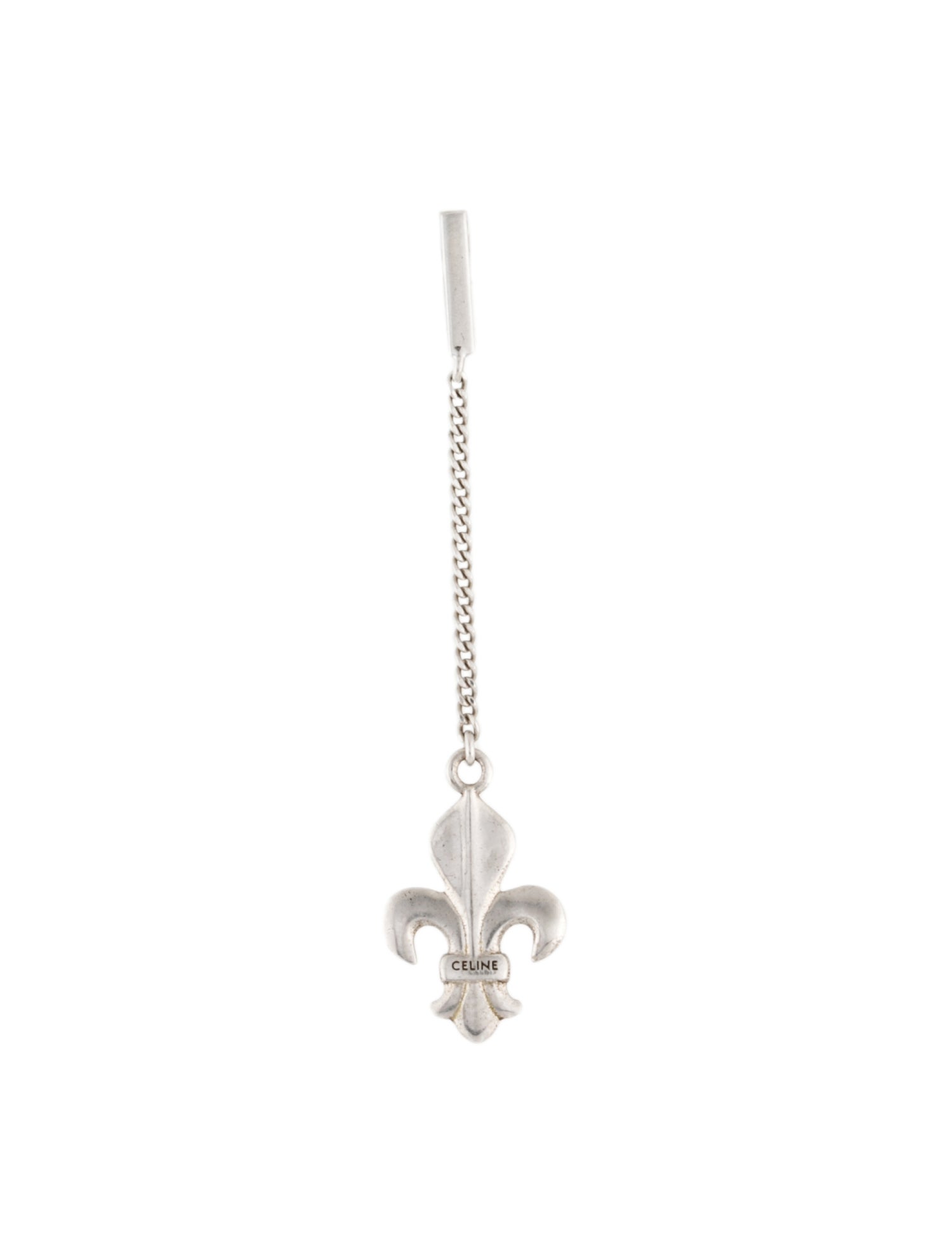 Celine Single Fleur de Lis Drop Earring