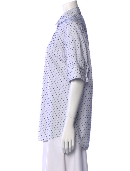 Celine Printed Short Sleeve Button-Up Top