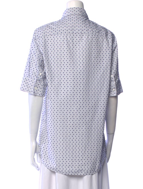 Celine Printed Short Sleeve Button-Up Top
