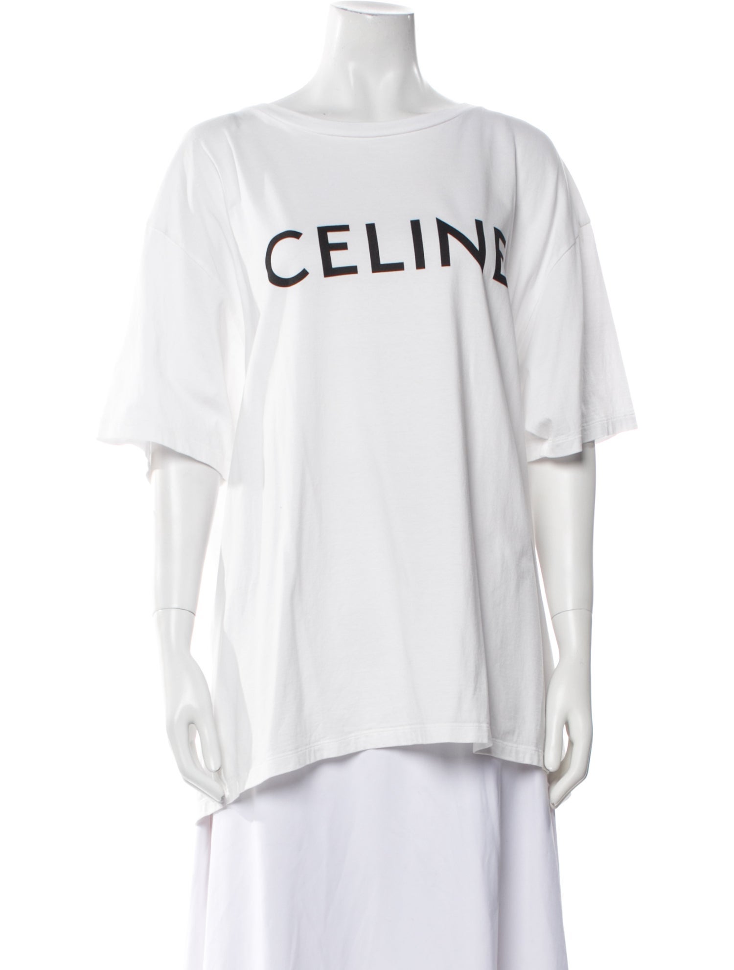 Celine Graphic Print Scoop Neck T-Shirt