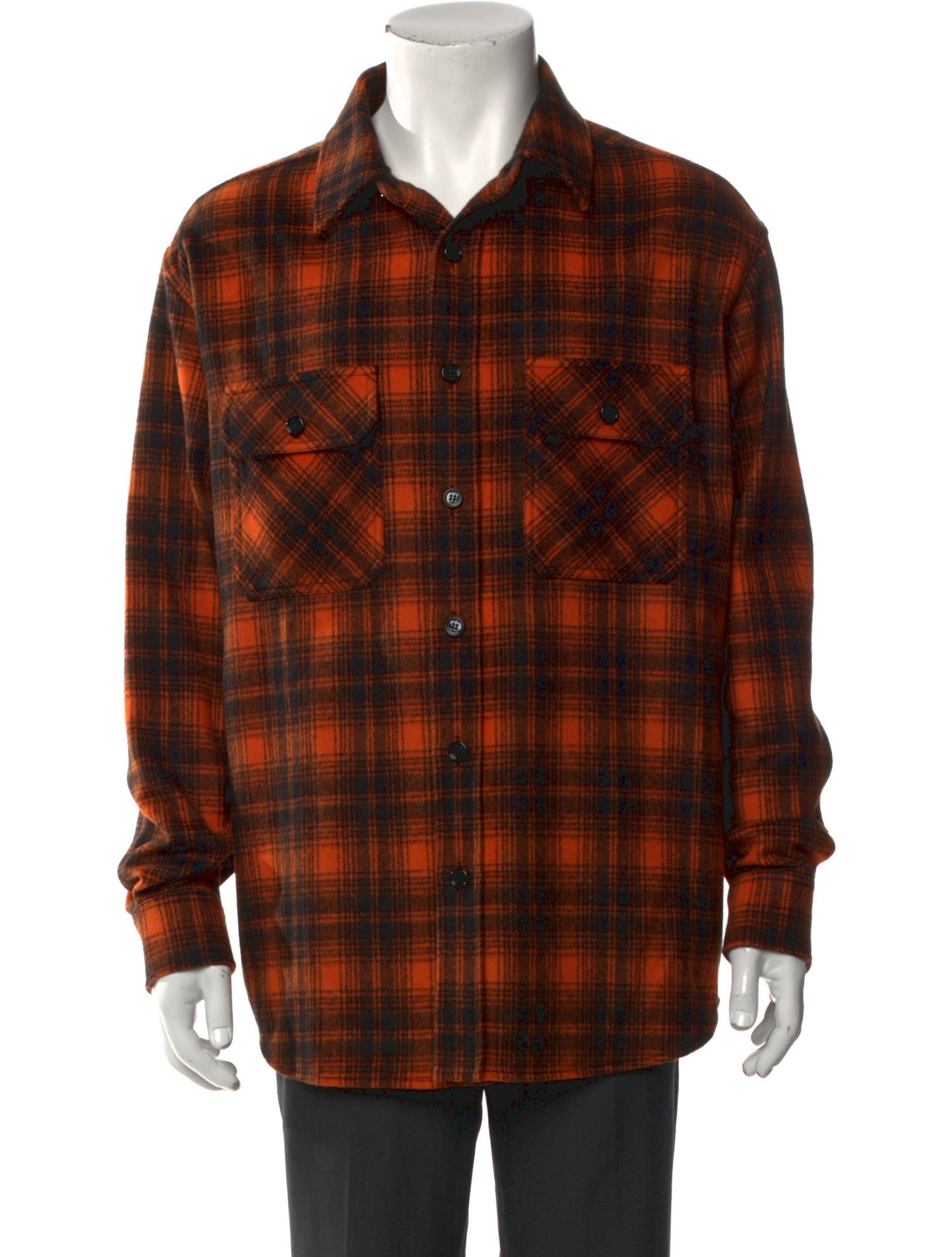 Celine Wool Plaid Print Shirt w/ Tags
