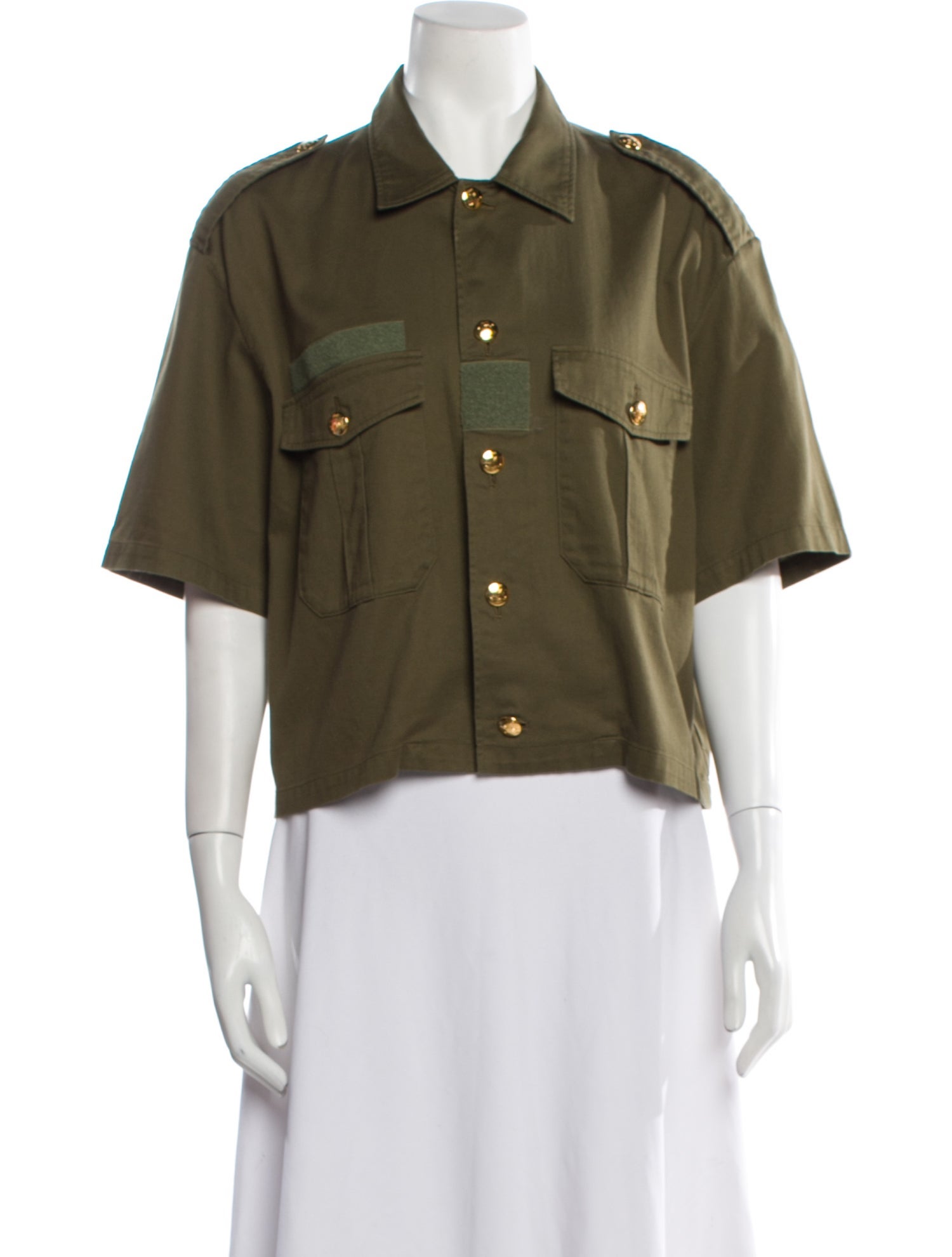 Celine Short Sleeve Button-Up Top