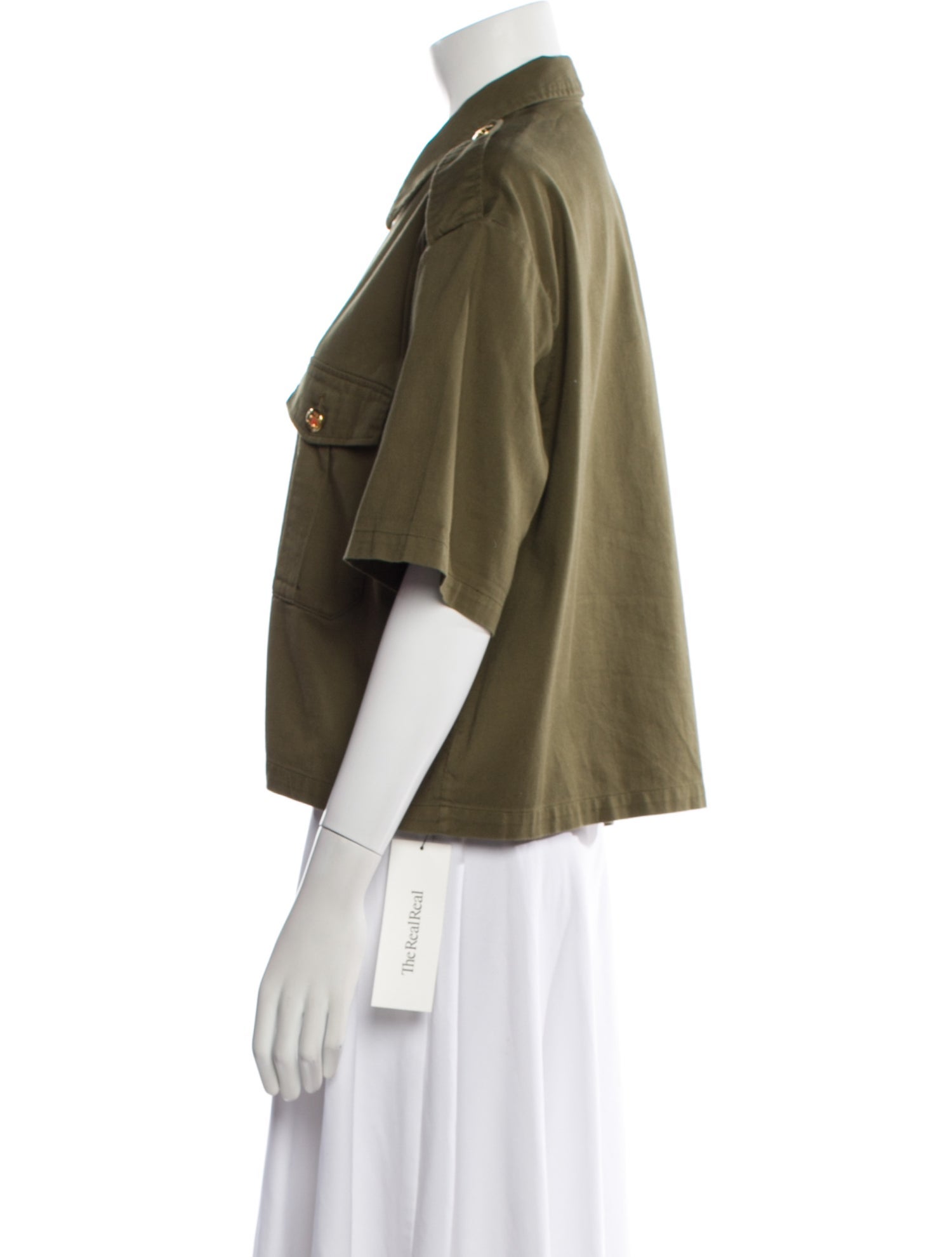 Celine Short Sleeve Button-Up Top