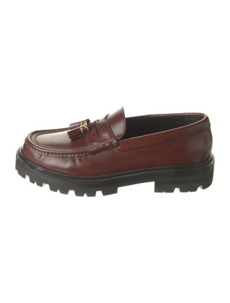 Celine Leather Tassel Accents Loafers