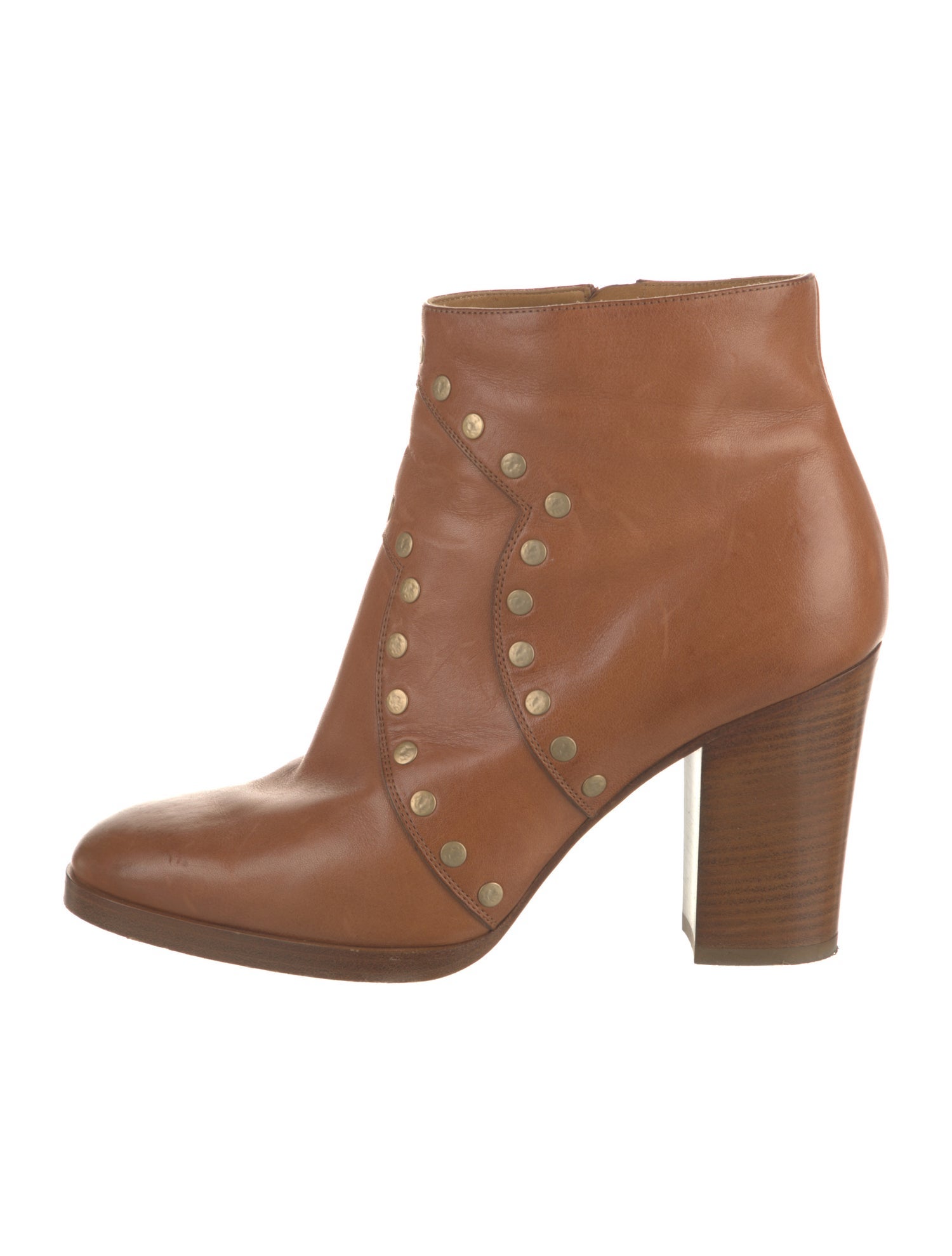Celine Leather Studded Accents Boots