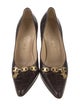Celine Leather Chain-Link Accents Pumps