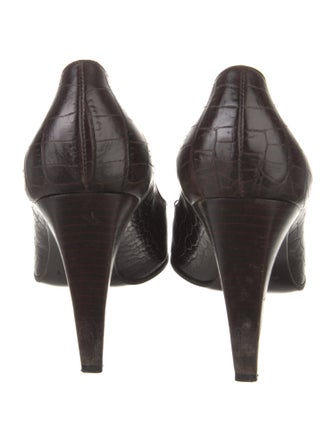 Celine Leather Chain-Link Accents Pumps