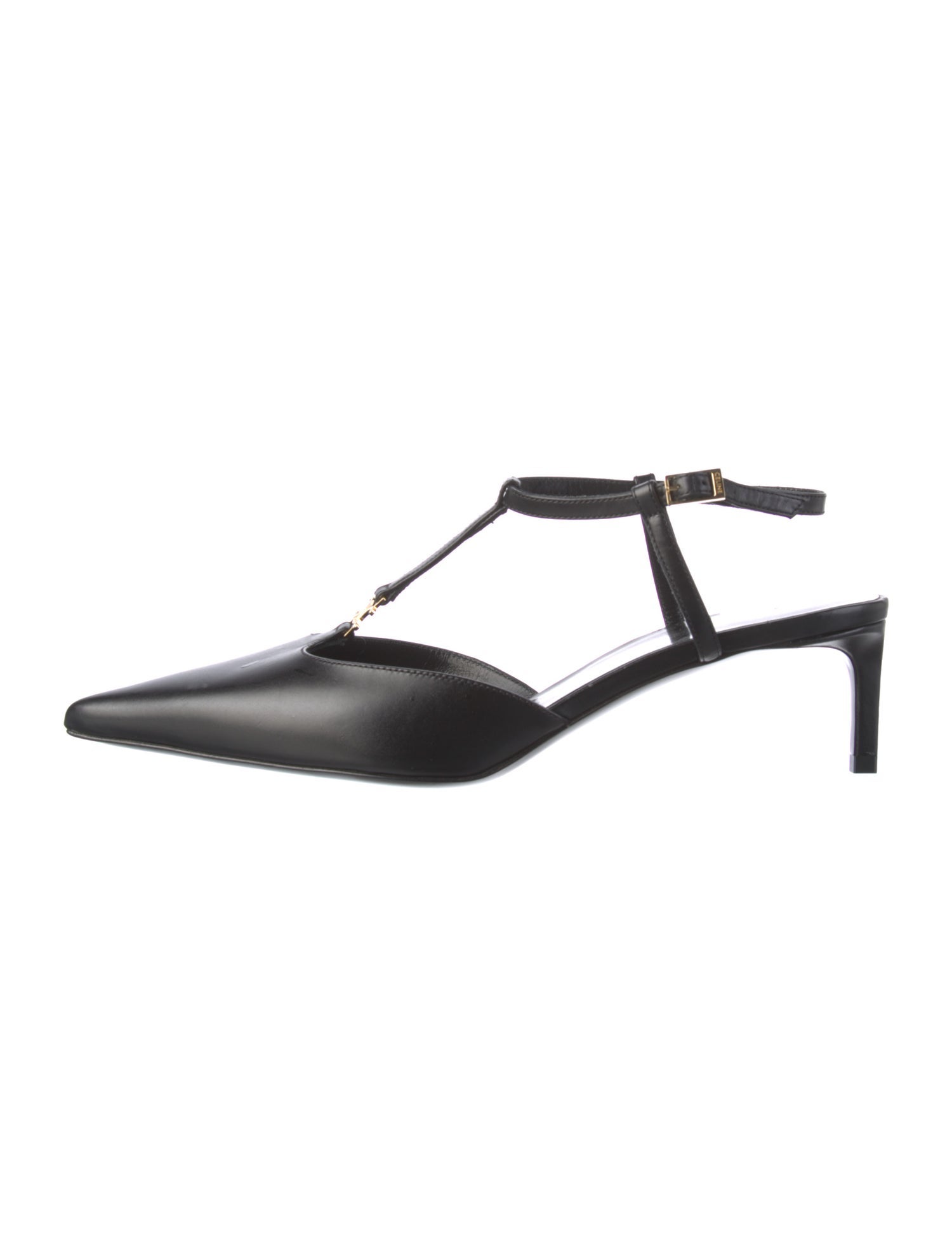 Celine Kitten TBar Leather T-Strap Pumps