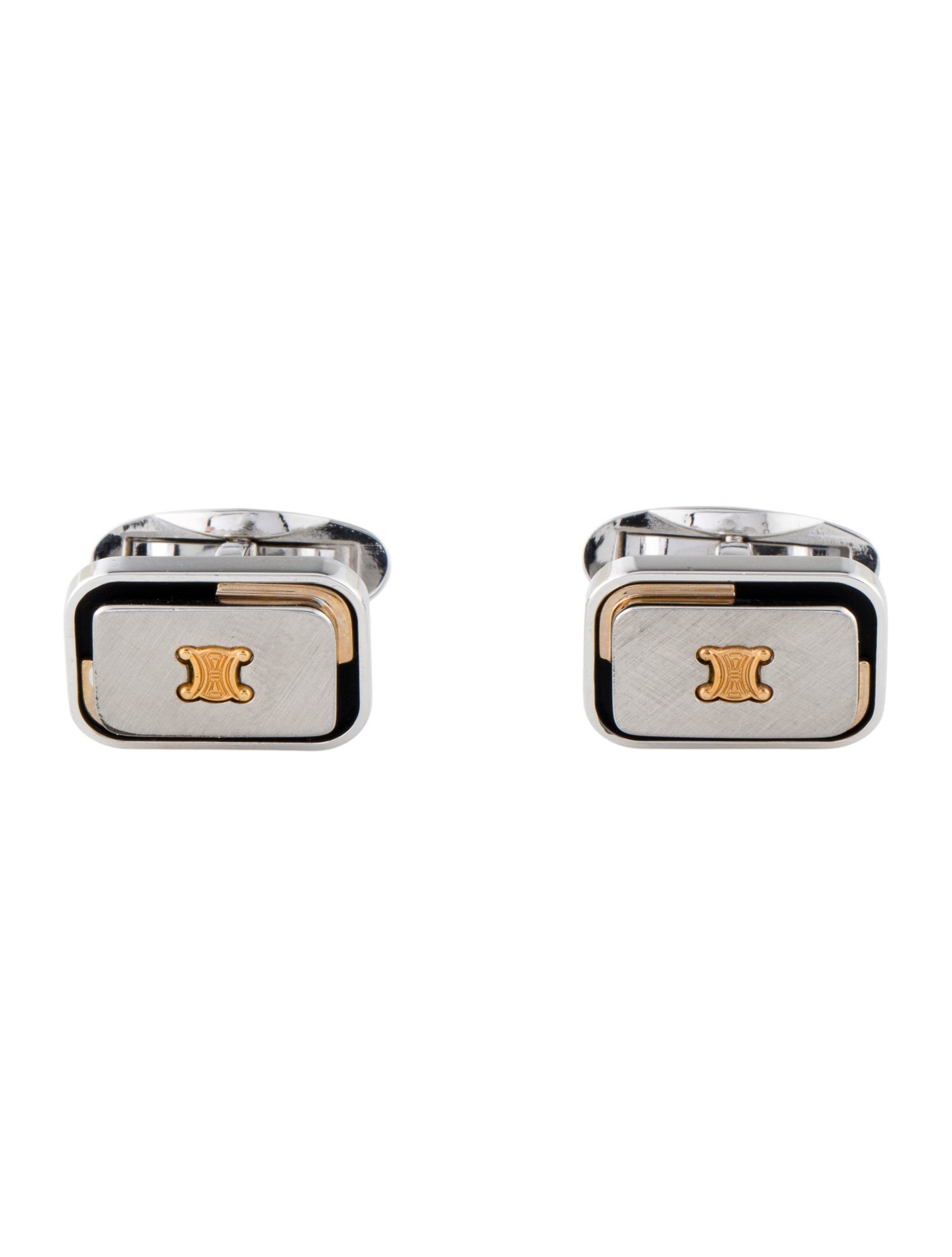 Celine Vintage Enamel Triomphe Cufflinks