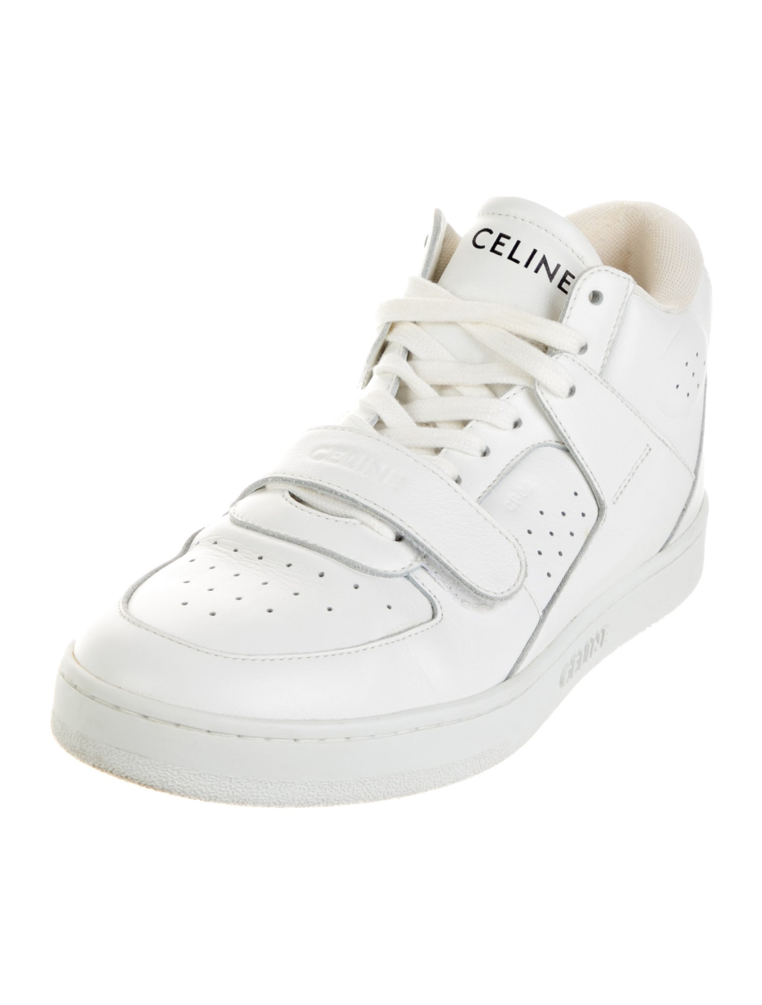 Celine Leather Lasercut Accents Sneakers