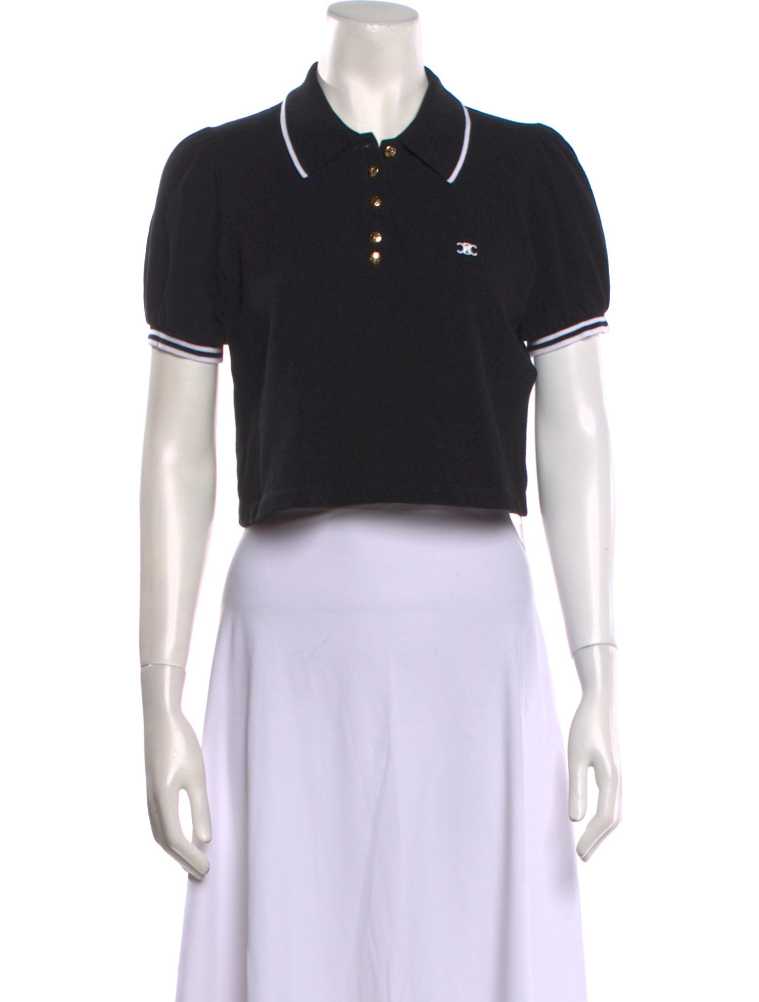 Celine 2023 Short Sleeve Crop Top