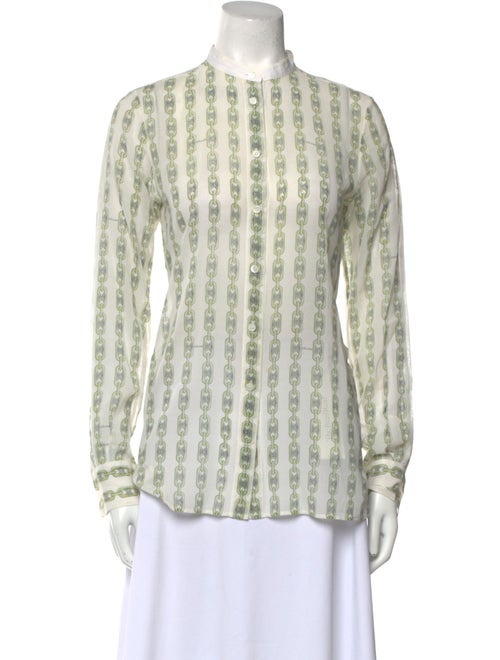 Celine Printed Mock Neck Blouse