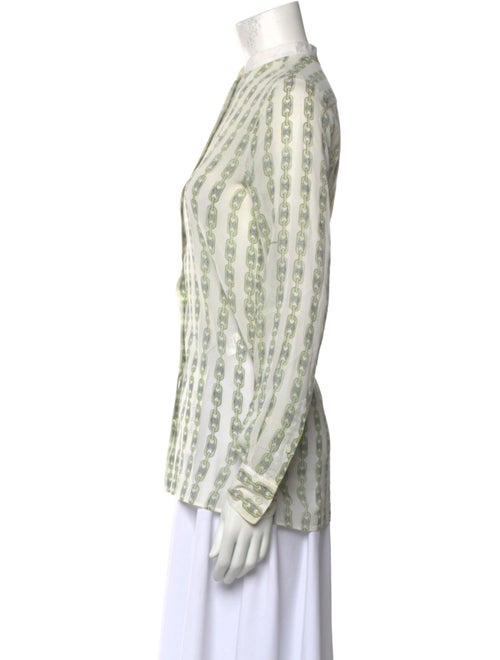 Celine Printed Mock Neck Blouse