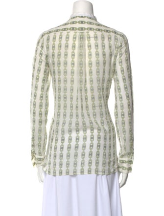 Celine Printed Mock Neck Blouse
