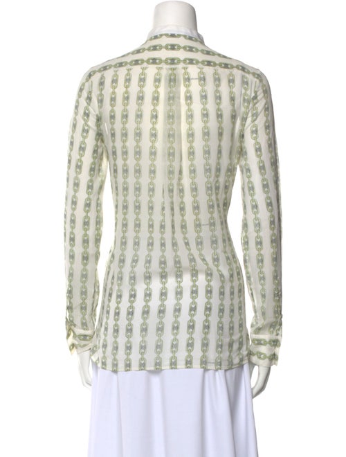Celine Printed Mock Neck Blouse